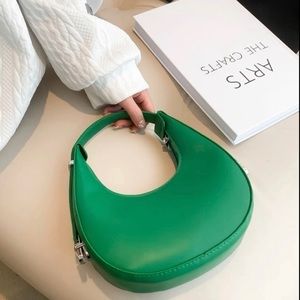 Bright Green PU Leather Hobo Bag